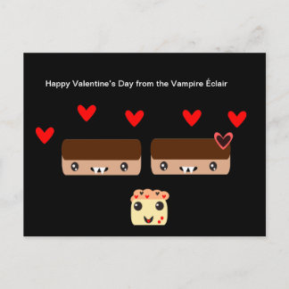 Postal Festiva Feliz Día de San Valentín del vampiro Éclair