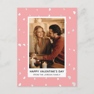 Postal Festiva Feliz día de San Valentín Elegantes Corazones Rojo