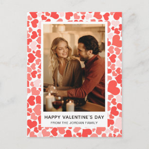 Postal Festiva Feliz día de San Valentín Elegantes Corazones Rojo