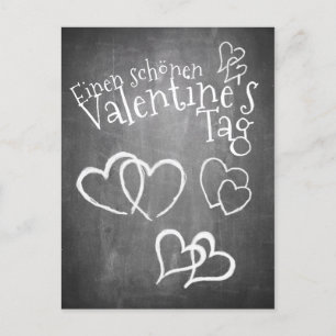 Postal Festiva Feliz día de San Valentín en una pizarra