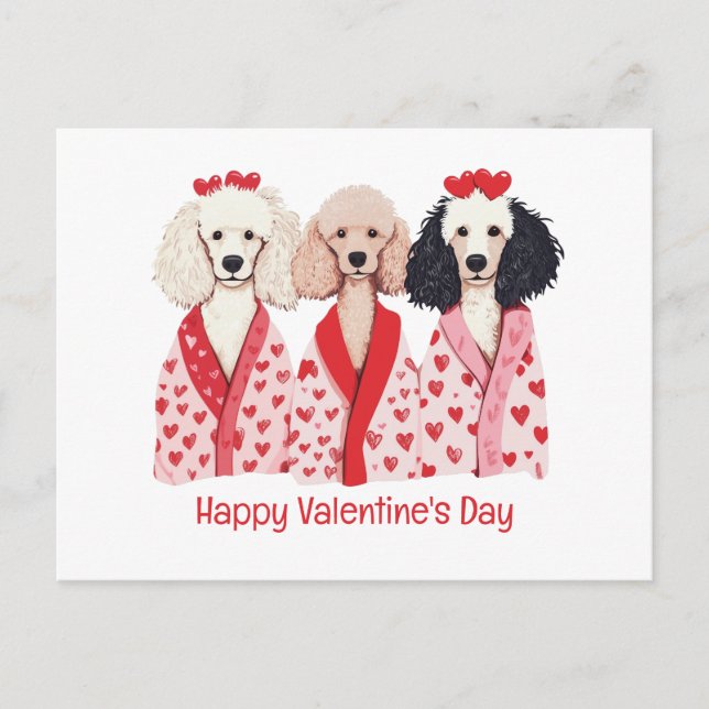 Postal Festiva Feliz Día de San Valentín Perros de fideos estánda (Anverso)