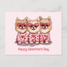 Feliz Día de San Valentín Perros Pomeranos