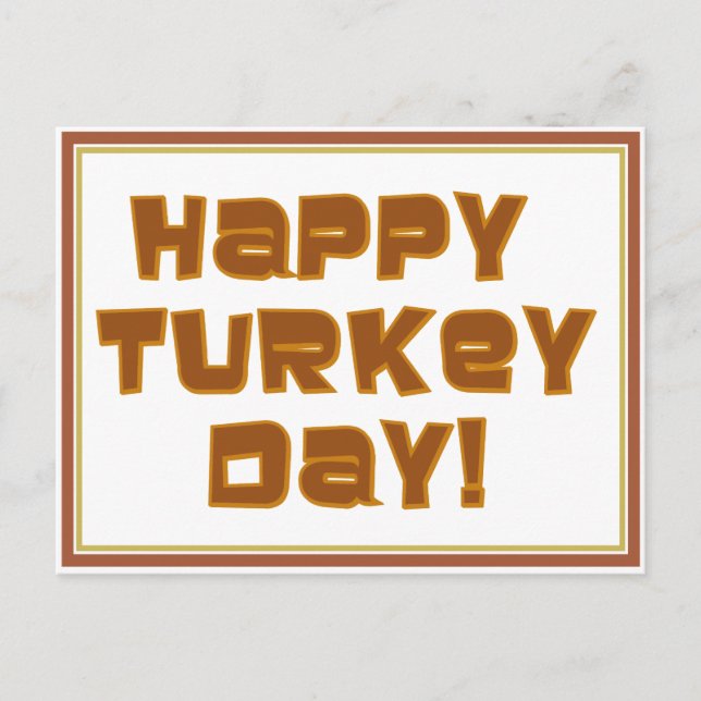 Postal Festiva ¡FELIZ DÍA DE TURQUÍA! Saludo de Acción de Gracias (Anverso)