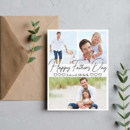Postal Festiva feliz día del padre, 3 collages de fotos mínimo