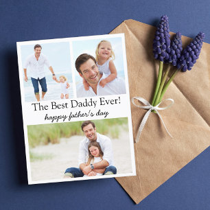 Postal Festiva feliz día del padre, 3 fotos collage moderno simpl