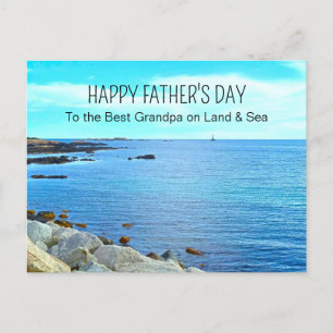 Postal Festiva Feliz Día del Padre Blue Ocean Photo Azure Sky