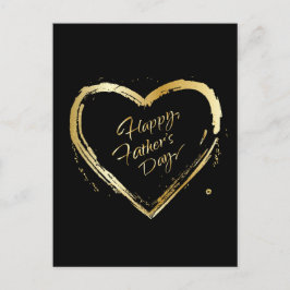 Postal Festiva ¡Feliz Día del Padre! Caligrafía elegante corazón