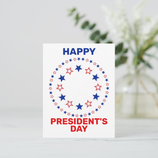 Postal Festiva Feliz día del presidente (Anverso de pie)