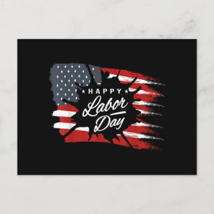 Postal Festiva Feliz Día del Trabajo Regalo Bandera Americana