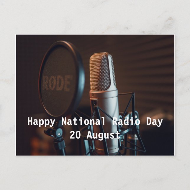 Postal Festiva Feliz Día Nacional de la Radio (Anverso)