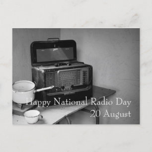 Postal Festiva Feliz Día Nacional de la Radio 20 de Agosto