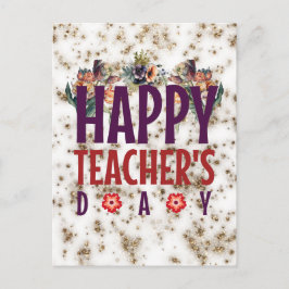 Postal Festiva Feliz Día Nacional del Profesor Apreciación Floral