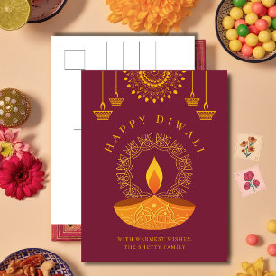 Postal Festiva Feliz Diwali Festival hindú de la Luz
