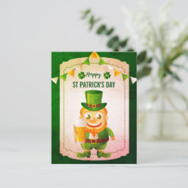 Postal Festiva Feliz Duende Sonrisa Irlandesa Día de San Patricio