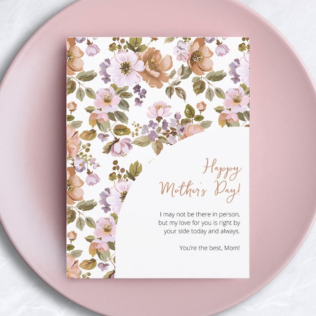 Postal Festiva Feliz escritura del día de la madre cuta floral a  (Happy Mother's Day Script Cute Floral Best Mom Holiday Postcard)