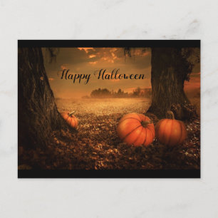 Postal Festiva Feliz estampado de halloween otoño