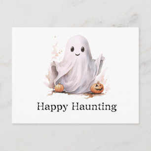 Postal Festiva Feliz Fantasma Lindo Halloween