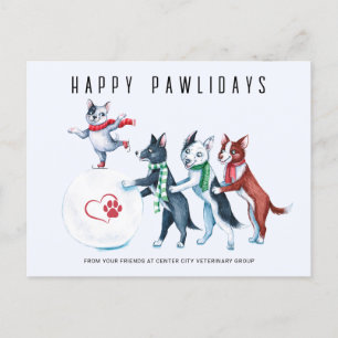 Postal Festiva Feliz feriado veterinario de Pawlidays