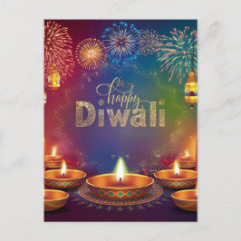 Postal Festiva Feliz Festival Diwali de Luz