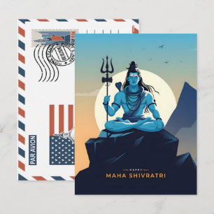 Postal Festiva Feliz festival maha shivratri con el señor shiva