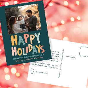 Postal Festiva FELIZ FESTIVAL Personalizado Navidades FOTOGRÁFICO