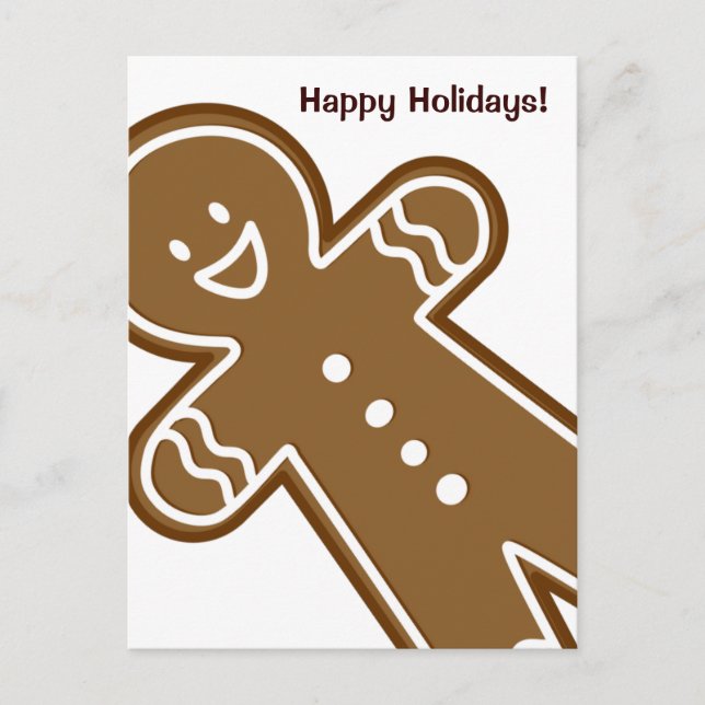 Postal Festiva Feliz Gingerbread Tall (Anverso)