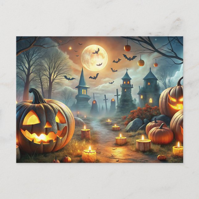 Postal Festiva feliz halloween (Anverso)