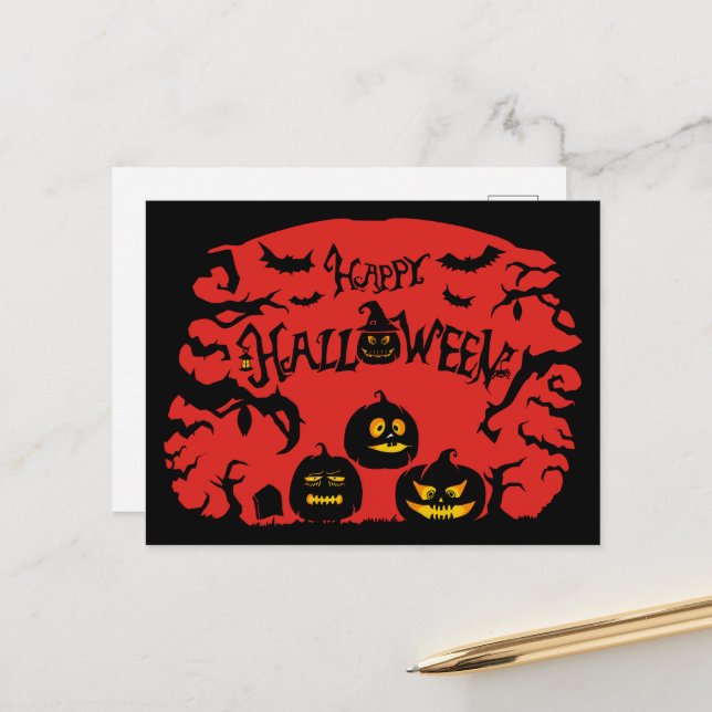 Postal Festiva Feliz Halloween (Anverso/Reverso In Situ)