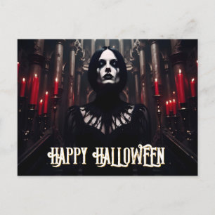 Postal Festiva Feliz Halloween – Celebración Gótica Oscura