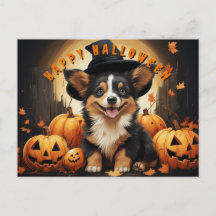 Feliz Halloween Corgi En Parche De Calabaza