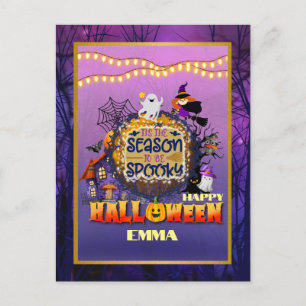 Postal Festiva Feliz Halloween Es la Celebración de la Temporada 