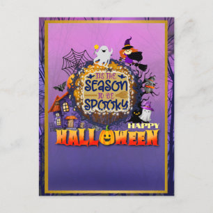 Postal Festiva Feliz Halloween Es la Celebración de la Temporada 