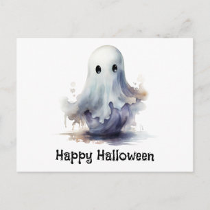 Postal Festiva Feliz Halloween Fantasma Lindo Halloween