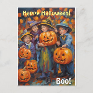 Postal Festiva Feliz Halloween, truco o trato, personalizado