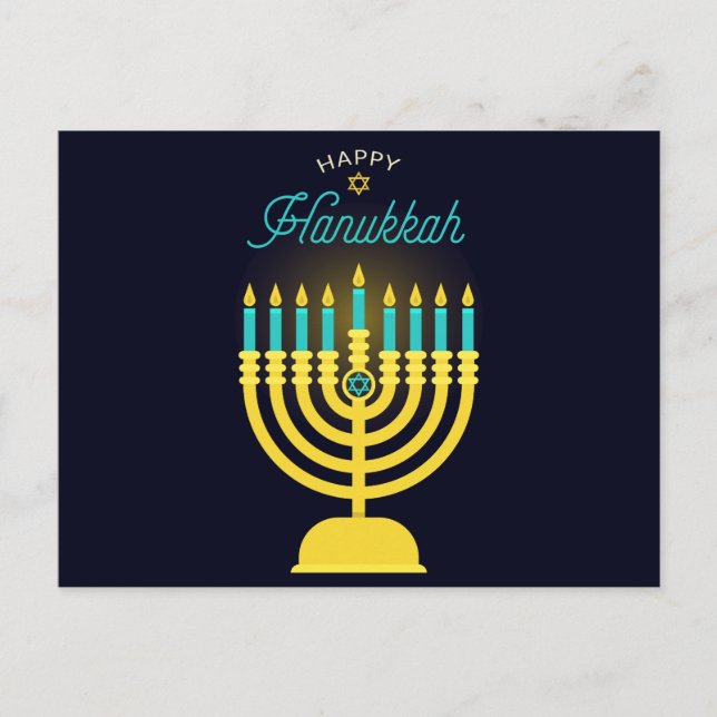Postal Festiva Feliz Hanukkah (Anverso)