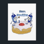 Postal Festiva Feliz Hanukkah bailando sueños Jelly Doughnut<br><div class="desc">Está viendo la colección de diseño de Lee Hiller. Colección de ropa,  regalos y coleccionables Lee Hiller Photography o Digital Art Collection. Puedes ver su fotografía de la naturaleza en http://HikeOurPlanet.com/ y seguir su blog de caminatas dentro del Parque Nacional de Hot Springs.</div>