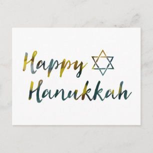 Postal Festiva feliz hanukkah bokeh
