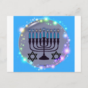 Postal Festiva Feliz Hanukkah/Menorah