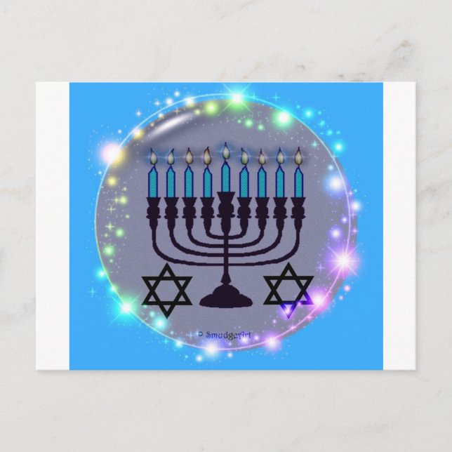 Postal Festiva Feliz Hanukkah/Menorah (Anverso)