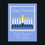 Postal Festiva Feliz Hanukkah Menorah<br><div class="desc">Personalice con sus propios mensajes especiales esta temporada de vacaciones.</div>