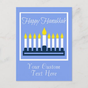 Postal Festiva Feliz Hanukkah Menorah