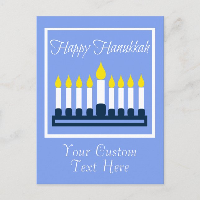 Postal Festiva Feliz Hanukkah Menorah (Anverso)