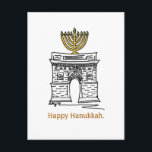 Postal Festiva Feliz Hanukkah NYC Washington Square Menorah<br><div class="desc">Postcard presenta un original ilustracion de marca de un clásico monumento de NYC "vestido" para la temporada de vacaciones. ¡Perfecto para enviar saludos de Hanukkah!</div>