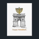 Postal Festiva Feliz Hanukkah NYC Washington Square Menorah<br><div class="desc">Postcard presenta un original ilustracion de marca de un clásico monumento de NYC "vestido" para la temporada de vacaciones. ¡Perfecto para enviar saludos de Hanukkah!</div>