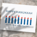 Postal Festiva Feliz Hanukkah | Sencillo y moderno saludo a la ve<br><div class="desc">Se trata de un diseño sencillo,  minimalista y moderno de los candelabros de Menorah o del templo.</div>