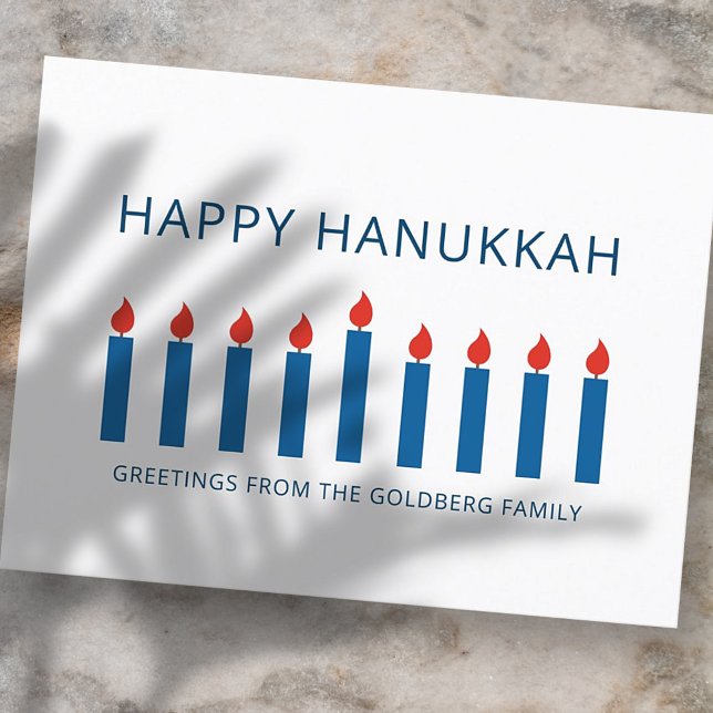 Postal Festiva Feliz Hanukkah | Sencillo y moderno saludo a la ve (Subido por el creador)