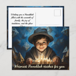 Postal Festiva 🕎 Feliz Hanukkah, texto personalizado