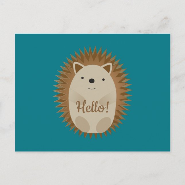 Postal Festiva Feliz Hedgehog (Anverso)