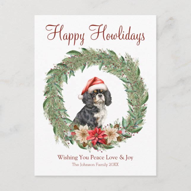 Postal Festiva Feliz Howlidays Cute Cocker Spaniel Dog (Anverso)