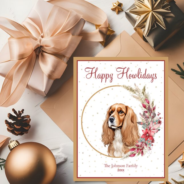 Postal Festiva Feliz Howlidays Cute Dog (Subido por el creador)
